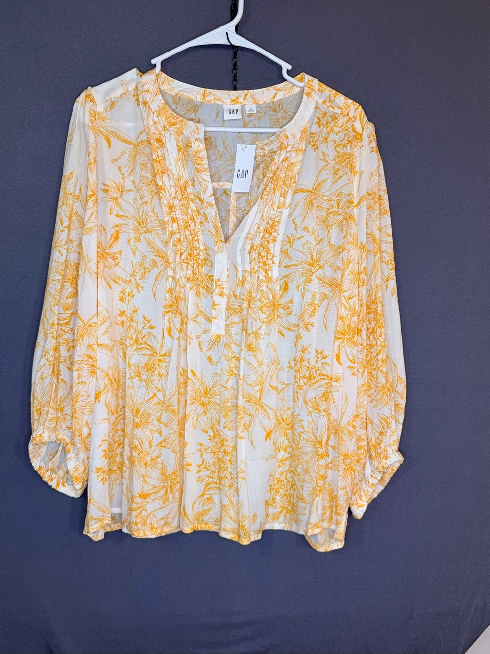GAP Cream Tunic with Yellow Floral Print - NWT